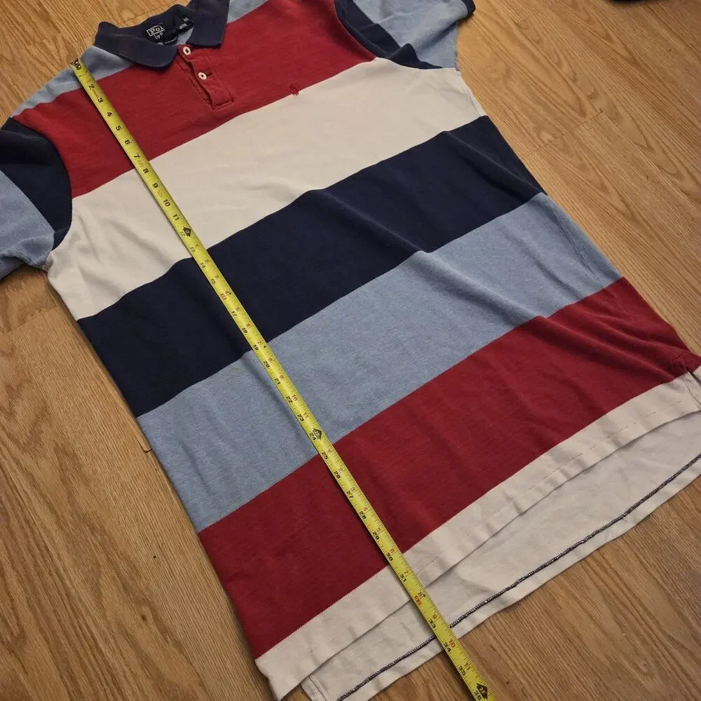 VINTAGE Polo Ralph Lauren Shirt Men 2XL Blue White Red READ 90s Y2K